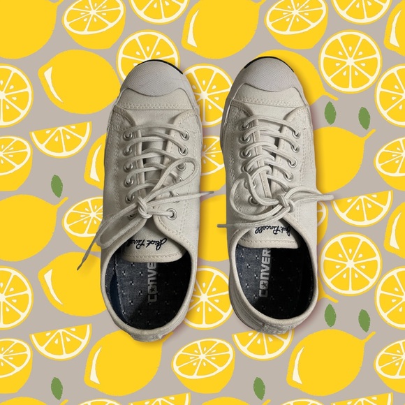 CONVERSE Jack Purcell Low Top White Canvas Casual Sneaker Womens 7 Mens 5 - Picture 2 of 8